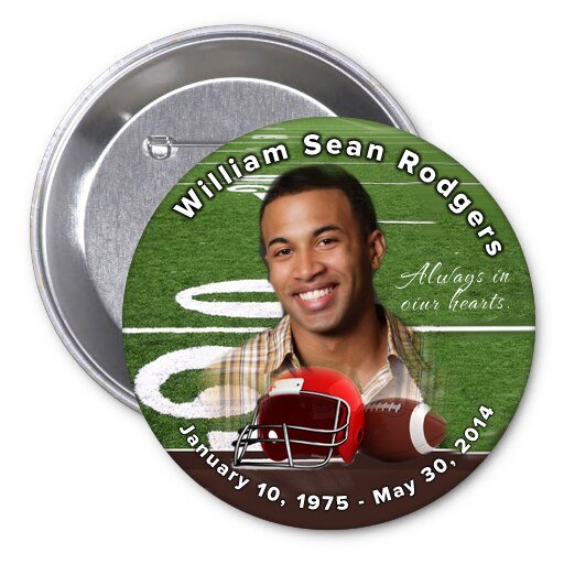 Football Memorial Button Pin (Pack of 10) - The Funeral Program Site