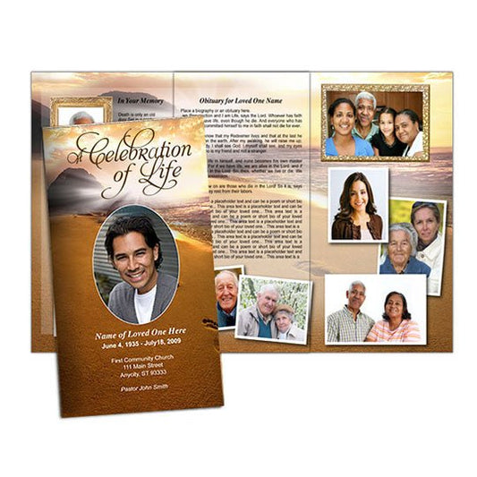 Footprints TriFold Funeral Brochure Template - The Funeral Program Site