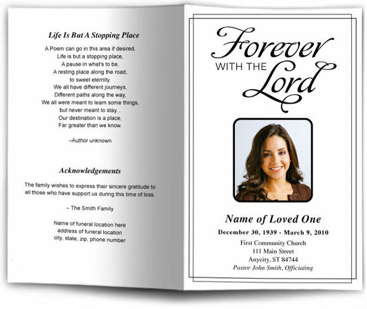 Forever Funeral Program Template - The Funeral Program Site