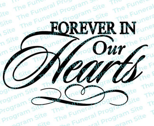 Forever In Our Hearts Funeral Program Title - The Funeral Program Site