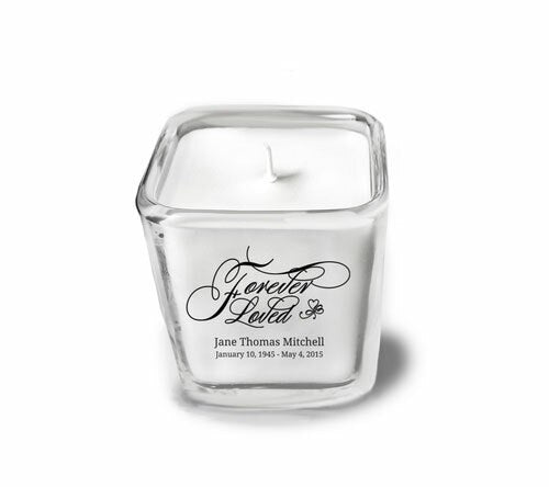 Forever Loved Glass Cube Memorial Candle - The Funeral Program Site