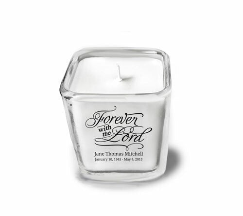 Forever With Lord Glass Cube Memorial Candle - The Funeral Program Site