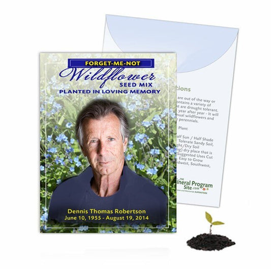 Forget - Me - Not Custom Wildflower Seed Packet (Pack of 10) - The Funeral Program Site