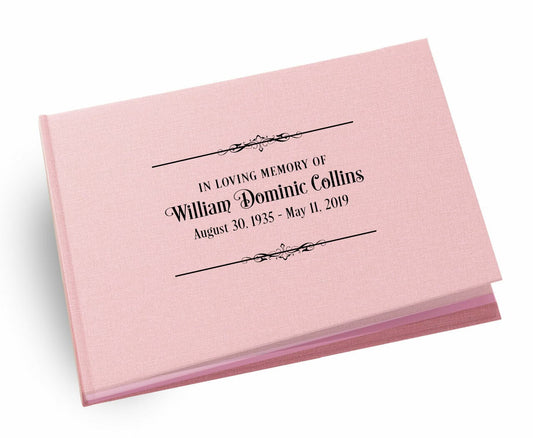 Francesca Landscape Linen Funeral Guest Book - The Funeral Program Site