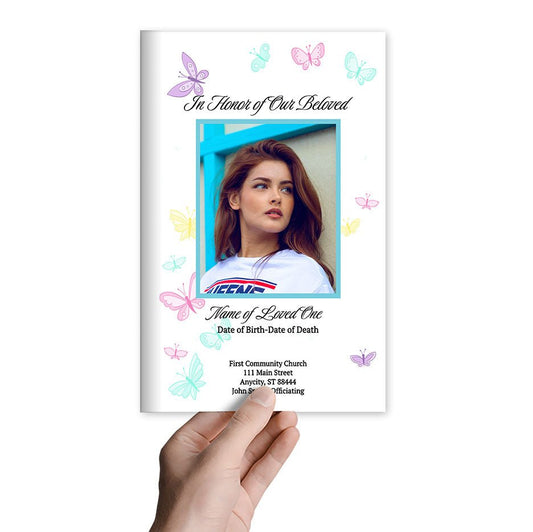Free Butterflies Online Funeral Program Template - The Funeral Program Site