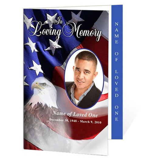 Freedom 4 - Sided Graduated Funeral Program Template - The Funeral Program Site