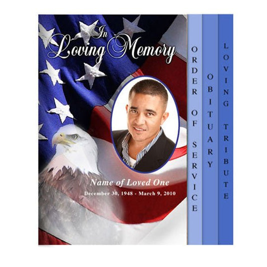 Freedom 8 - Sided Graduated Funeral Program Template - The Funeral Program Site