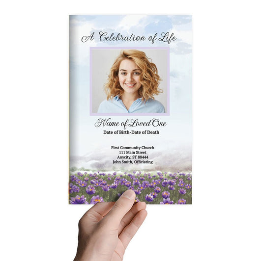 Freesia Online Funeral Program Template - The Funeral Program Site