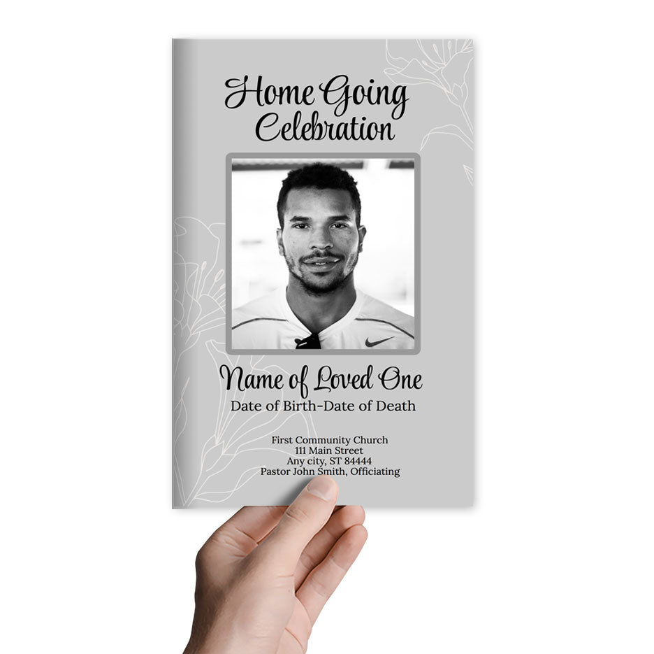Floral Etch Funeral Program Template (Easy Online Editor)