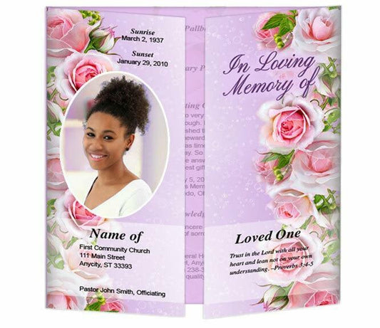 Full Bloom Gatefold Program Template - The Funeral Program Site