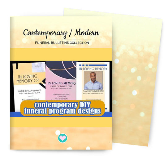 Contemporary Modern Printable Funeral Program Catalog
