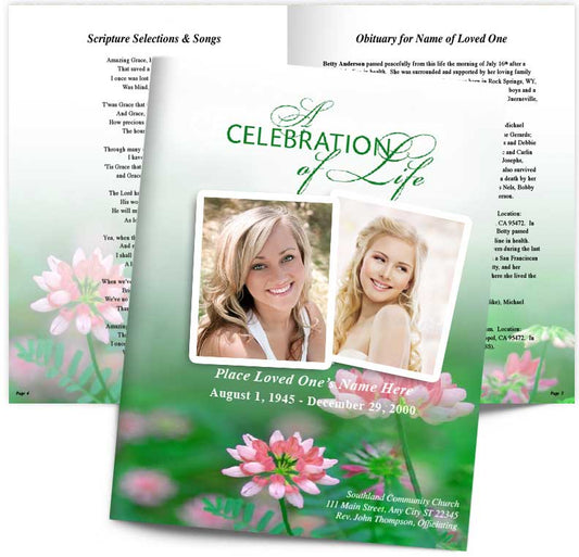 Ambrosia Funeral Booklet Template