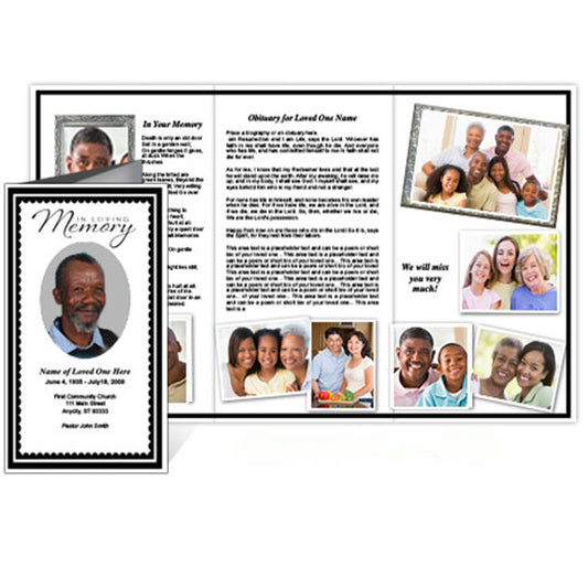 Gallant Trifold Funeral Brochure Template.