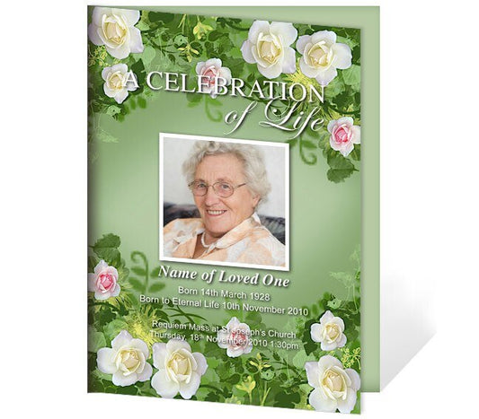 Garden A4 Funeral Order of Service Template - The Funeral Program Site