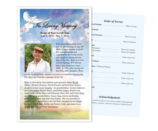 Gardener Funeral Flyer Template - The Funeral Program Site