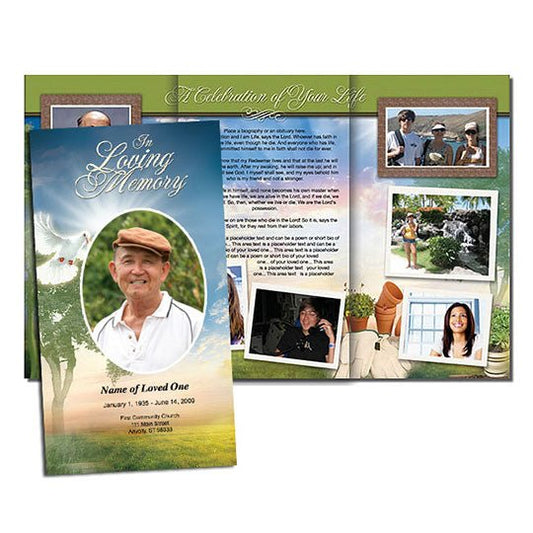 Gardener TriFold Funeral Brochure Template - The Funeral Program Site