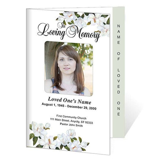 Gardenia 4 - Sided Graduated Funeral Program Template - The Funeral Program Site