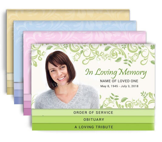 Gardens 8 - Sided Graduated Bottom Funeral Program Design & Print (Pack of 50) - The Funeral Program Site