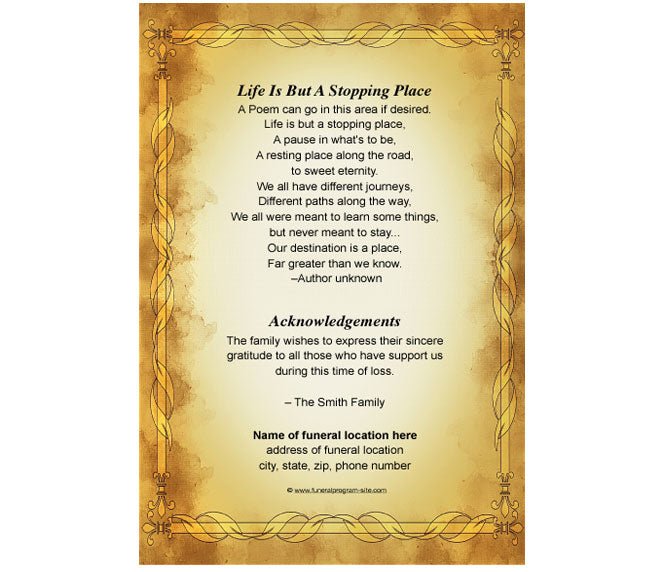 Genesis 4 - Sided Graduated Funeral Program Template - The Funeral Program Site