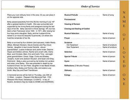 Genesis 4 - Sided Graduated Funeral Program Template - The Funeral Program Site