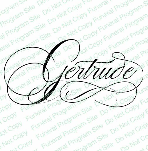 Gertrude Word Art Name Design - The Funeral Program Site