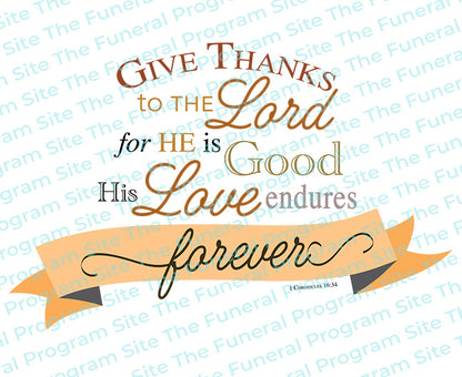 Give Thanks Bible Verse Word Art.