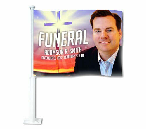 Glorify Funeral Car Flag and Pole - The Funeral Program Site