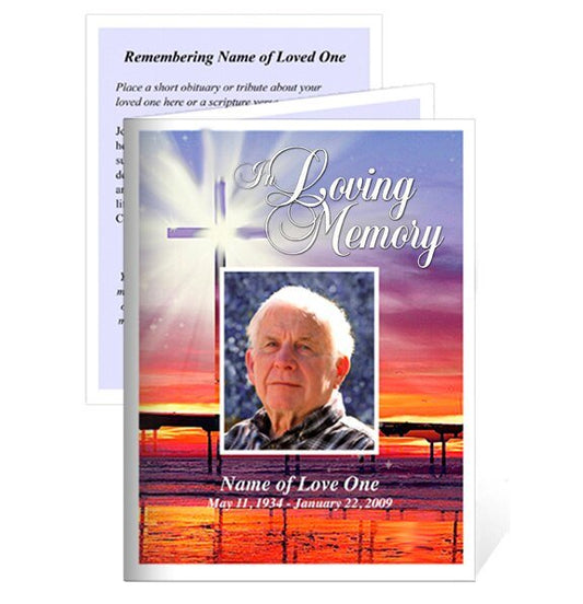Glorify Small Memorial Card Template - The Funeral Program Site