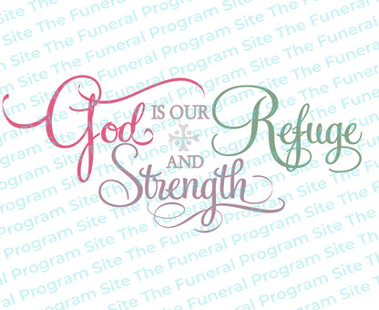 God Is Our Refuge Bible Verse Word Art.