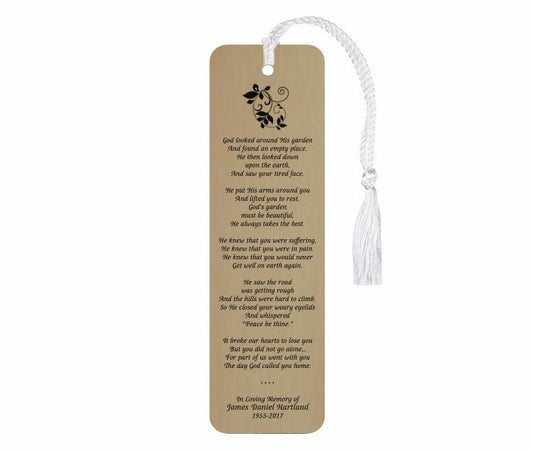God's Garden Leatherette Memorial Scripture Bookmark - The Funeral Program Site