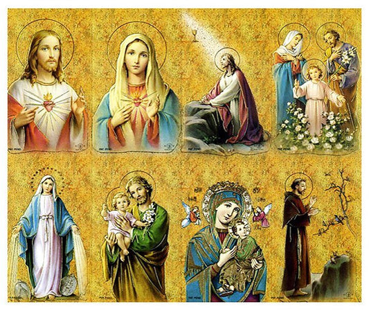 Gold Catholic Assorted Mass Funeral Prayer Card Paper (Pack of 24) - The Funeral Program Site