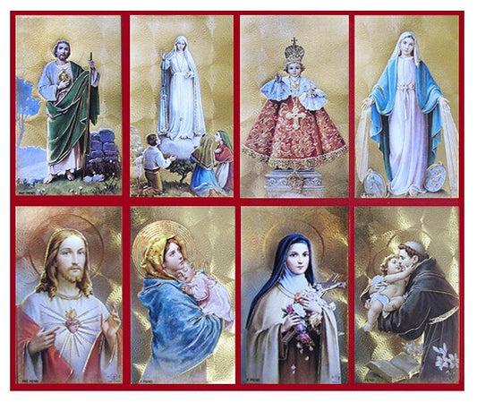 Golden Assorted Catholic Funeral Prayer Card Paper (Pack of 24) - The Funeral Program Site