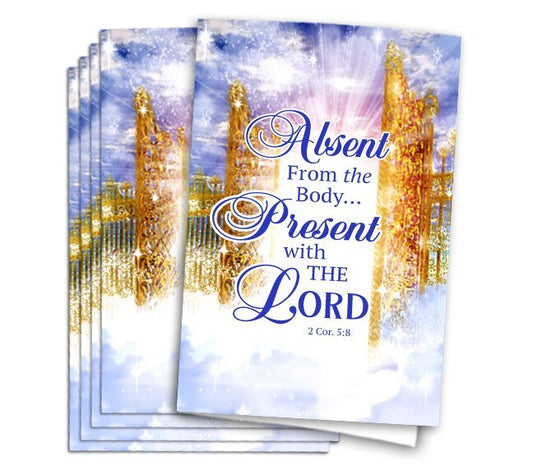 Golden Pathway Funeral Program Paper (Pack of 25) - The Funeral Program Site