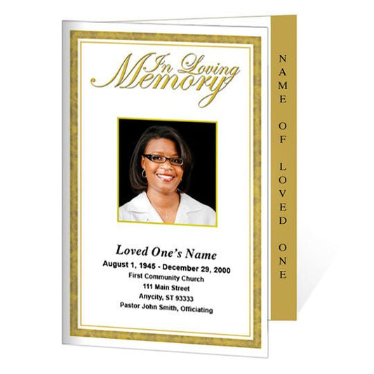 Goldenrod 4 - Sided Graduated Funeral Program Template - The Funeral Program Site