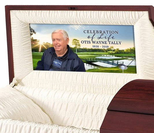 Golfing Greens Casket Head Panel Insert - The Funeral Program Site