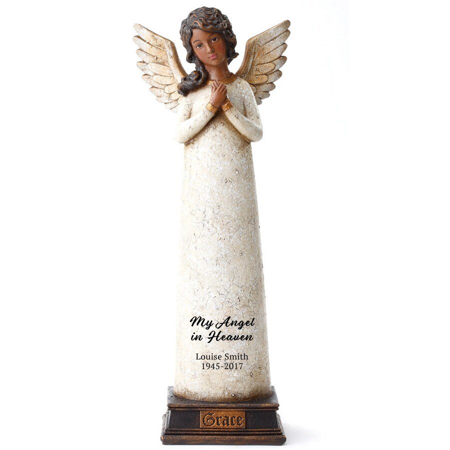 Grace Dark Skin In Loving Memory Angel Figurine - The Funeral Program Site