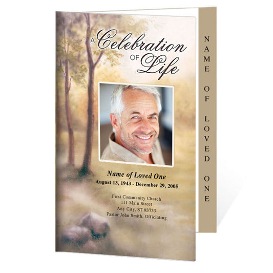 Legacy 4-Sided Graduated Funeral Program Template.