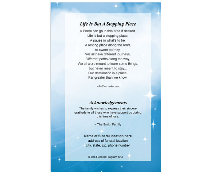 Angelica Letter 4-Sided Graduated Funeral Program Template.