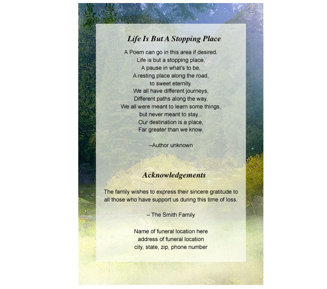 Serenity 4-Sided Graduated Funeral Program Template.