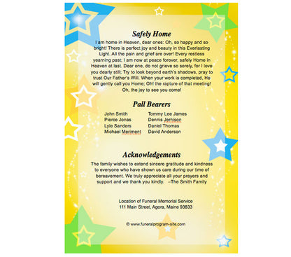 Starry 8-Sided Graduated Funeral Program Template.