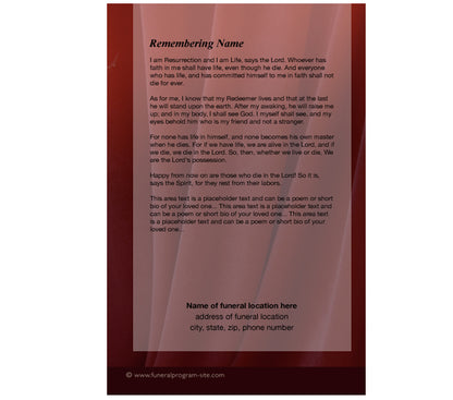Candlelight 4-Sided Graduated Funeral Program Template.