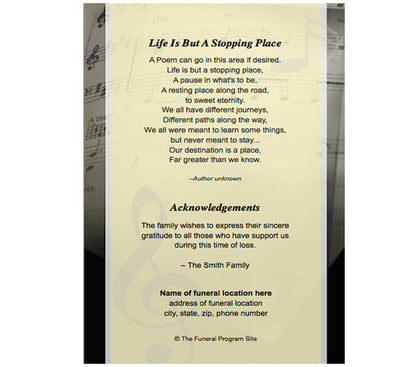 Melody 4-Sided Graduated Funeral Program Template.