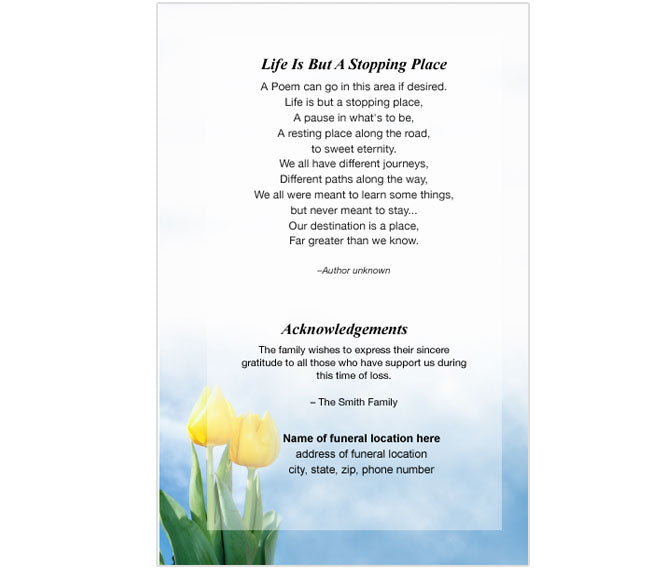 Inspire 4-Sided Graduated Funeral Program Template.