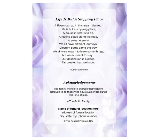 Rapture 4-Sided Graduated Funeral Program Template.