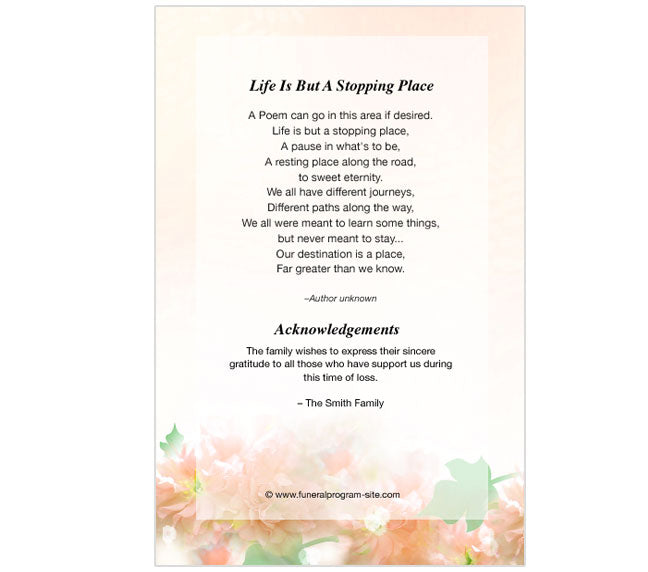 Garland 4-Sided Graduated Funeral Program Template.