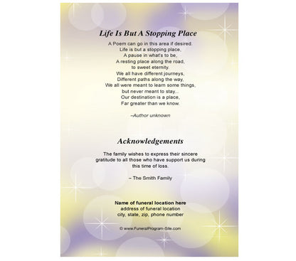 Lupus 4-Sided Graduated Funeral Program Template.