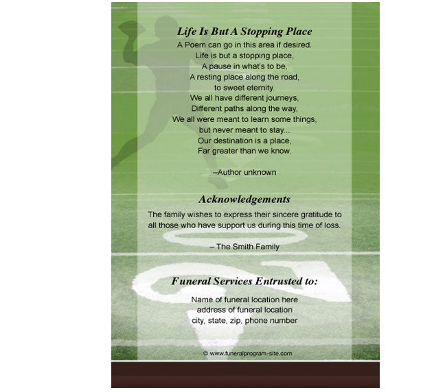 Football A4 Funeral Order of Service Template.