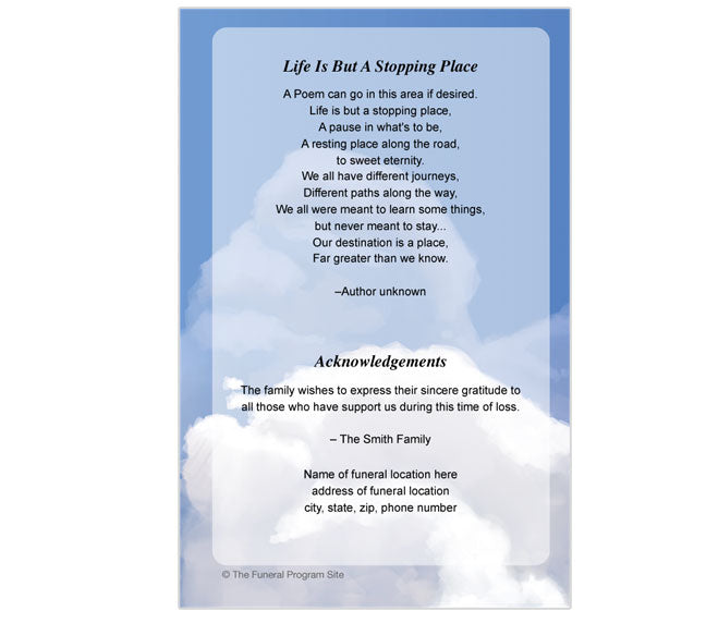 Angel 4-Sided Graduated Funeral Program Template.