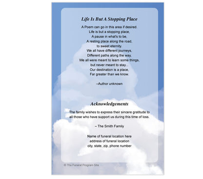 Angel 4-Sided Graduated Funeral Program Template.