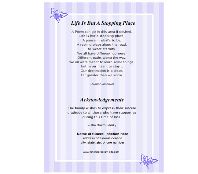 Embrace 4-Sided Graduated Funeral Program Template.